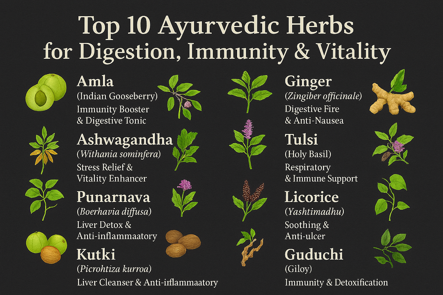 Top 10 Ayurvedic Herbs for Digestion, Immunity