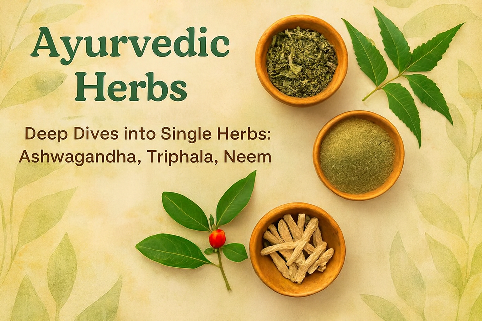 Ashwagandha, Triphala, and Neem