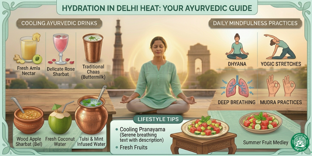 Hydration in Delhi Heat: Ayurvedic Cooling Drinks &amp; HerbsHydration in Delhi Heat: Ayurvedic Cooling Drinks &amp; Herbs