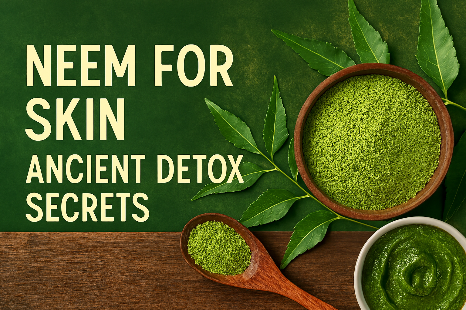 neem leaves and powder for ayurvedic skin detox  natural herbal remedy for acne and pigmentation  neem paste and powder for glowing skin treatment