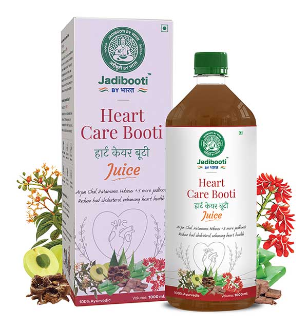 Jadibooti Heart Care Booti Juice – 1000ml Ayurvedic cold decoction with herbs like Arjuna and Jatamansi to reduce bad cholesterol and support heart health naturally