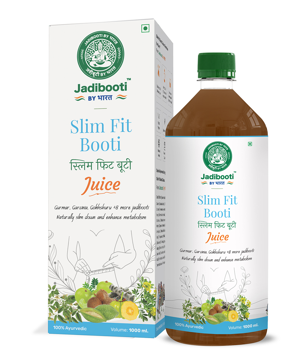 Jadibooti Ayurvedic Juice Combo – Slim Fit and Triphla Jeevan Booti Juice with Gurmar, Garcinia, Amla, Harad, and Baheda for natural weight management and body detox