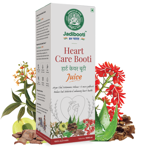 Jadibooti Heart Care Booti Juice – 1000ml Ayurvedic cold decoction with herbs like Arjuna and Jatamansi to reduce bad cholesterol and support heart health naturally