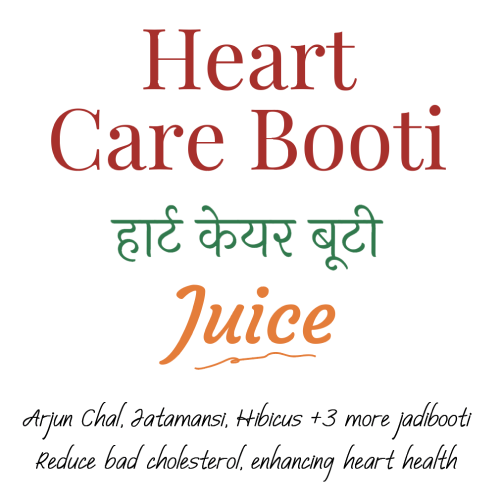 Jadibooti Heart Care Booti Juice – 1000ml Ayurvedic cold decoction with herbs like Arjuna and Jatamansi to reduce bad cholesterol and support heart health naturally